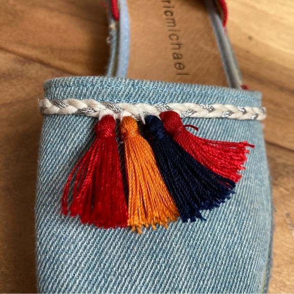 Eric Michael Espadrille Colorful Tassel Flats Sandals 37 - Picture 10 of 11